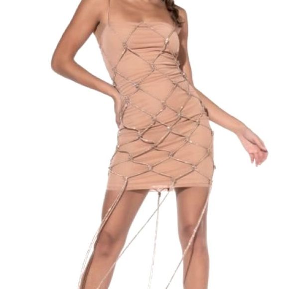 AKIRA Dresses & Skirts - AKIRA RHINESTONE STRING DRESS NWT SIZE MEDIUM